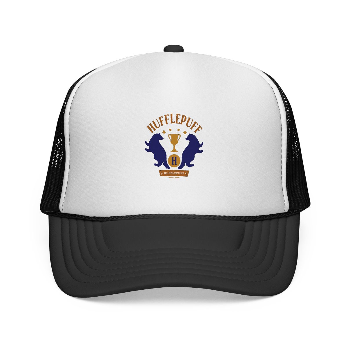 HUFFLEPUFF™ Badger and Cup House Pride Graphic Trucker Hat | Witch Hat Atelier