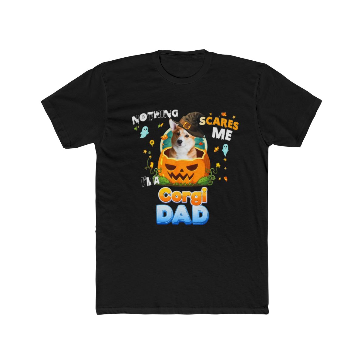 Nothing Scares Me Im A Corgi Dog Dad Witch Hat Lov T Shirt | Witch Hat Atelier - alternate angle 3, merchandise