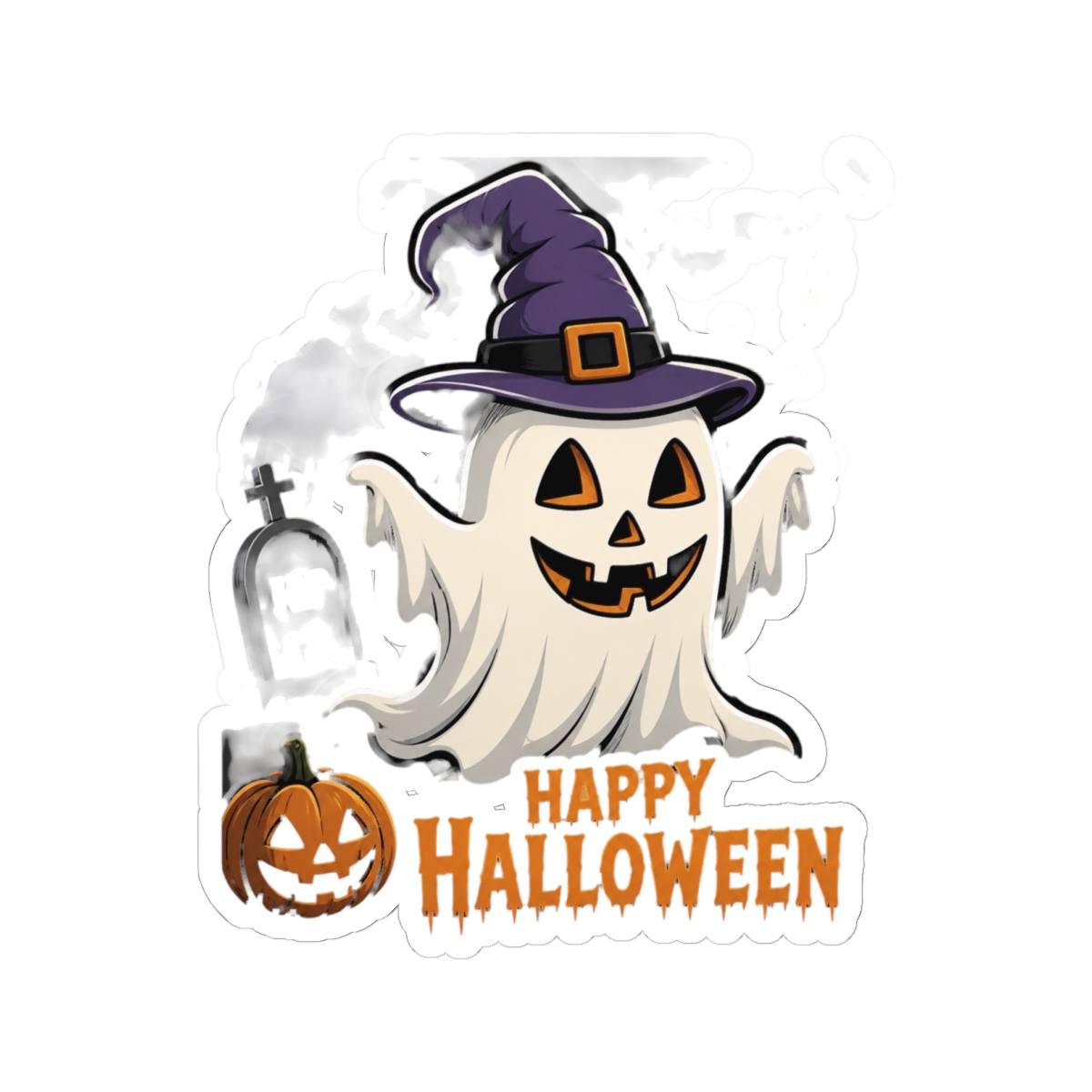 Toilet paper with carved face wearing witches hat square sticker | Witch Hat Atelier - Witch Hat Atelier official Stickers merch